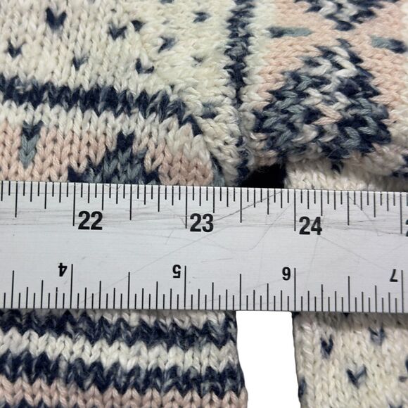 Lizwear Sweater Women's Large Ivory Knit Crew Romantic Classics 1/4 Zip Thermal - Picture 10 of 11